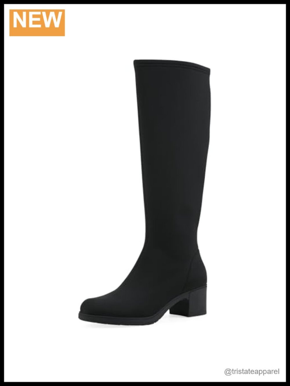 Women's XX-Wide Calf Knee High Block Heel Boots with Inside Zipper